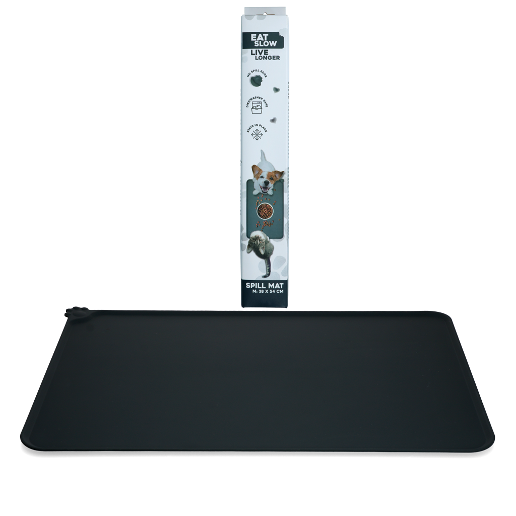 Eat Slow Live Longer Lick Mat Spill Mat M Grey