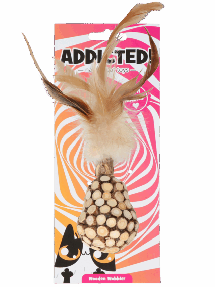 Addicted Wooden wobbler with feathers